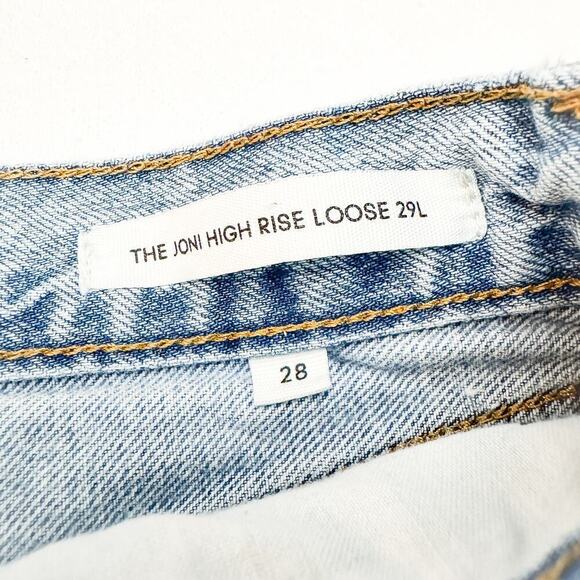 Denim Forum The Joni HIgh Rise Loose 29L Light Wash Ripped Denim Jeans Size 28 - Picture 6 of 9